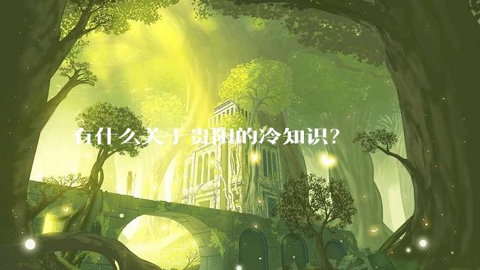 有什么关于贵阳的冷知识？